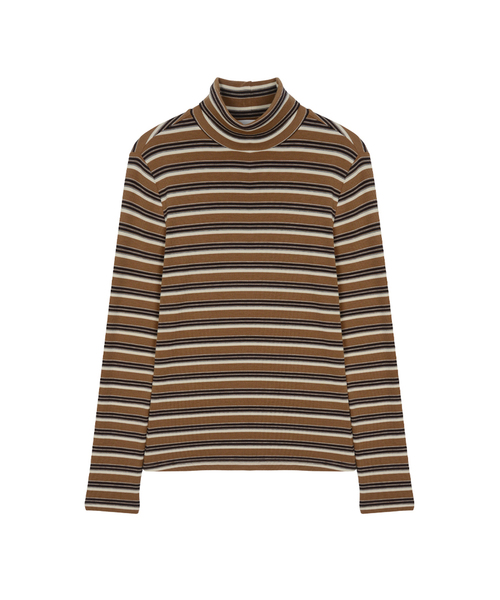 NITINA(ニティナ)の「ストライプ ベーシック Tシャツ BG/ST(Tシャツ/カットソー・レディース・ベージュ・SMALL/MEDIUM)」の1枚目の写真