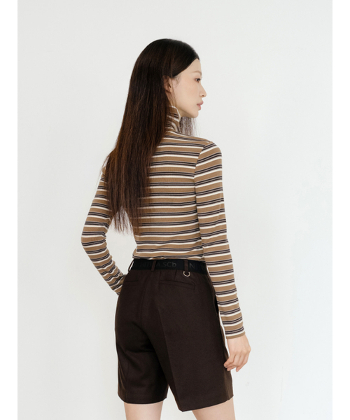 NITINA(ニティナ)の「ストライプ ベーシック Tシャツ BG/ST(Tシャツ/カットソー・レディース・ベージュ・SMALL/MEDIUM)」の3枚目の写真