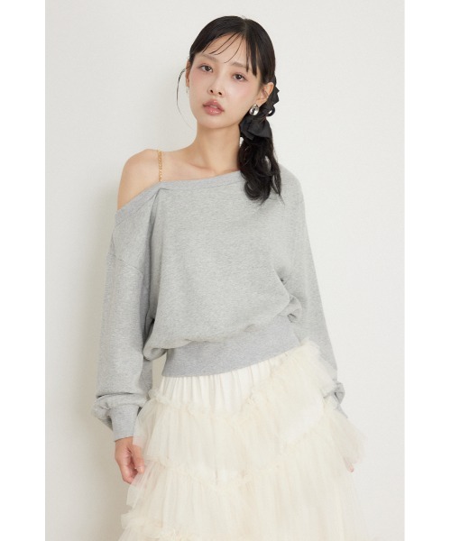 rienda(リエンダ)の「ワンショルダーボリュームスウェットトップス 秋服 冬服(スウェット・レディース・グレー/ライトピンク/ブラウン・FREE)」の7枚目の写真