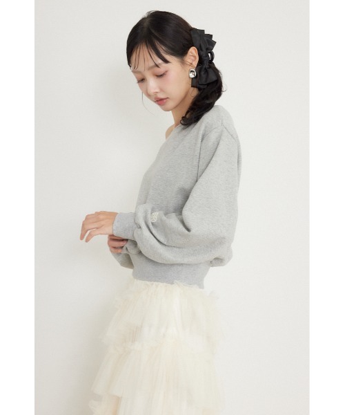 rienda(リエンダ)の「ワンショルダーボリュームスウェットトップス 秋服 冬服(スウェット・レディース・グレー/ライトピンク/ブラウン・FREE)」の8枚目の写真