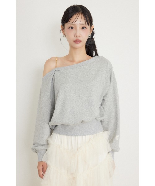 rienda(リエンダ)の「ワンショルダーボリュームスウェットトップス 秋服 冬服(スウェット・レディース・グレー/ライトピンク/ブラウン・FREE)」の10枚目の写真