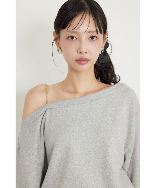 rienda(リエンダ)の「ワンショルダーボリュームスウェットトップス 秋服 冬服(スウェット・レディース・グレー/ライトピンク/ブラウン・FREE)」の13枚目の写真