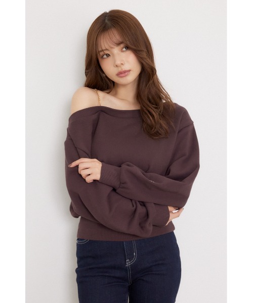 rienda(リエンダ)の「ワンショルダーボリュームスウェットトップス 秋服 冬服(スウェット・レディース・グレー/ライトピンク/ブラウン・FREE)」の20枚目の写真