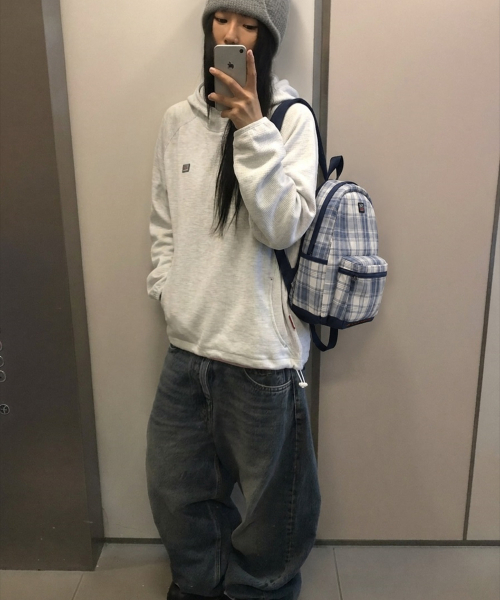 SPORT CHAMBER(スポーツチャンバー)の「SC スクエアチェックバックパック(ブルーイッシュグレー)(バックパック/リュック・レディース・その他・ONE SIZE)」の3枚目の写真