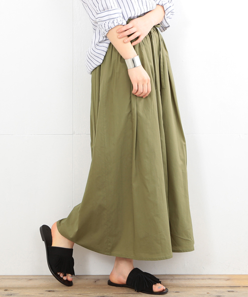 B:MING by BEAMS(ビーミングバイビームス)の「【InRed6月号掲載】【VERY5月号掲載】ビーミング by ビームス / ギャザーマキシスカート 16SS(スカート・レディース・ホワイト/オリーブ/ネイビー/その他・ONE SIZE)」の2枚目の写真