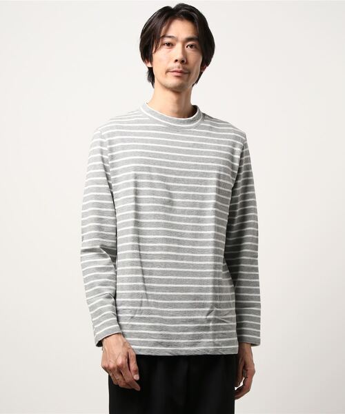 rovtski（ロフトスキー）の「SK INLAYMOCK NECK BDR LST（Tシャツ/カットソー・メンズ・ホワイト×ネイビー/ホワイト×グレー/ネイビー・LARGE/MEDIUM/X-LARGE）」の2枚目の写真