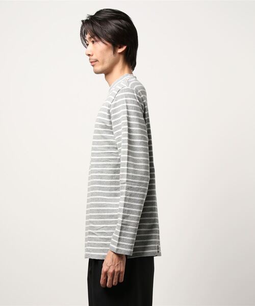 rovtski（ロフトスキー）の「SK INLAYMOCK NECK BDR LST（Tシャツ/カットソー・メンズ・ホワイト×ネイビー/ホワイト×グレー/ネイビー・LARGE/MEDIUM/X-LARGE）」の9枚目の写真
