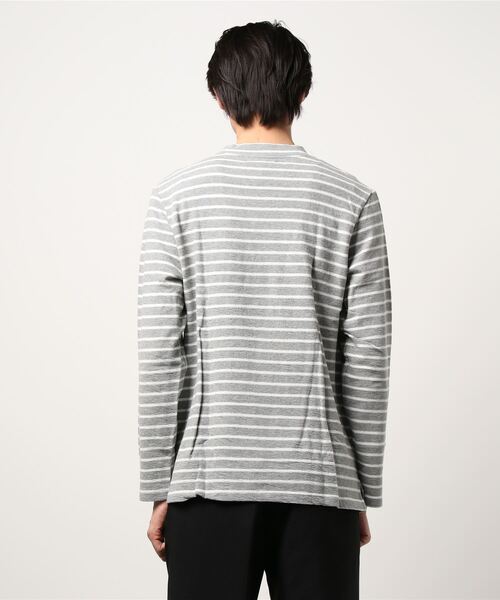 rovtski（ロフトスキー）の「SK INLAYMOCK NECK BDR LST（Tシャツ/カットソー・メンズ・ホワイト×ネイビー/ホワイト×グレー/ネイビー・LARGE/MEDIUM/X-LARGE）」の4枚目の写真