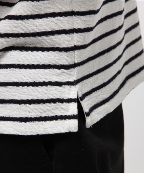 rovtski（ロフトスキー）の「SK INLAYMOCK NECK BDR LST（Tシャツ/カットソー・メンズ・ホワイト×ネイビー/ホワイト×グレー/ネイビー・LARGE/MEDIUM/X-LARGE）」の7枚目の写真