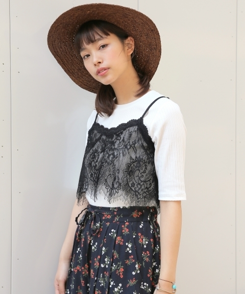 Lowrys Farm ローリーズファーム の ｔシャツ レースキャミセット 7493 Tシャツ カットソー Wear