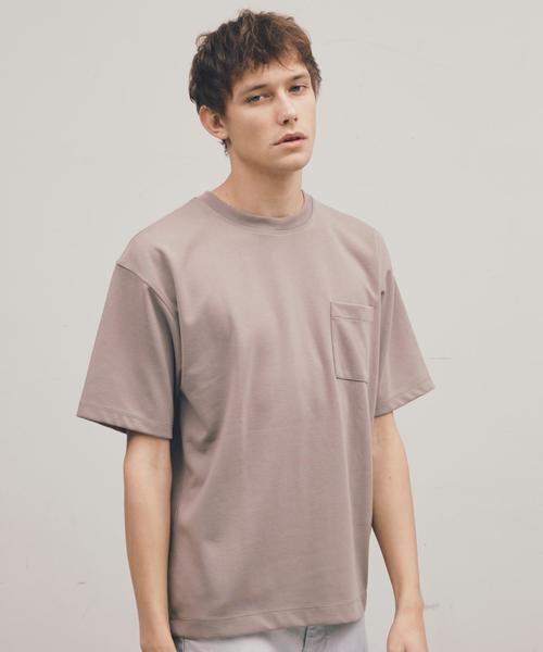 MONKEY TIME（モンキータイム）の「＜monkey time＞ TC/PONTI 1POC 5SL CN/Tシャツ ◆（Tシャツ/カットソー・メンズ・ホワイト/ブラック/ベージュ/オリーブ/ネイビー/ライトピンク/シャーベット/ライトブルー・MEDIUM/X-LARGE/SMALL/LARGE）」の3枚目の写真