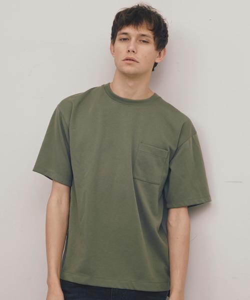 MONKEY TIME（モンキータイム）の「＜monkey time＞ TC/PONTI 1POC 5SL CN/Tシャツ ◆（Tシャツ/カットソー・メンズ・ホワイト/ブラック/ベージュ/オリーブ/ネイビー/ライトピンク/シャーベット/ライトブルー・MEDIUM/X-LARGE/SMALL/LARGE）」の4枚目の写真