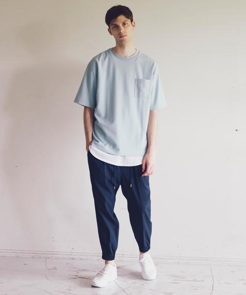 MONKEY TIME（モンキータイム）の「＜monkey time＞ TC/PONTI 1POC 5SL CN/Tシャツ ◆（Tシャツ/カットソー・メンズ・ホワイト/ブラック/ベージュ/オリーブ/ネイビー/ライトピンク/シャーベット/ライトブルー・MEDIUM/X-LARGE/SMALL/LARGE）」の13枚目の写真