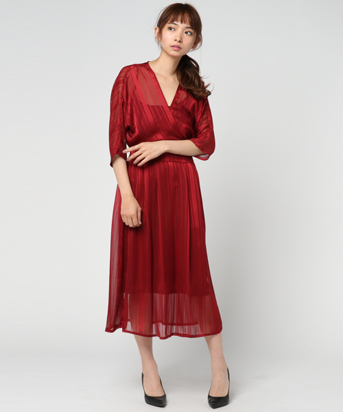 Khaju（カージュ）の「Khaju:カシュクールワンピース（ワンピース・レディース・レッド/ネイビー・ONE SIZE）」の11枚目の写真