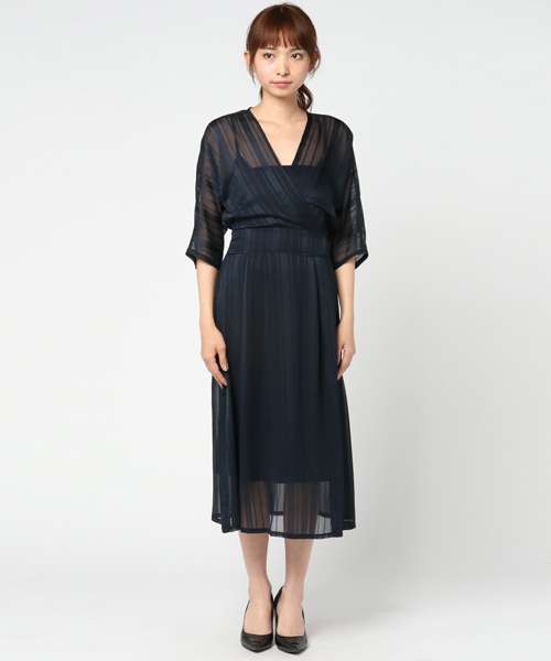 Khaju（カージュ）の「Khaju:カシュクールワンピース（ワンピース・レディース・レッド/ネイビー・ONE SIZE）」の3枚目の写真