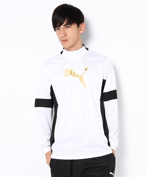 PUMA(プーマ)の「ハイネック 長袖 プラクティスシャツ - Football Foundation(Tシャツ/カットソー・メンズ・ブラック×レッド/ネイビー/レッド/ホワイト×ブラック・LARGE/MEDIUM/O/SMALL/XO)」の2枚目の写真