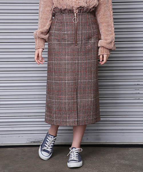 one after another NICE CLAUP（ワンアフターアナザーナイスクラップ）の「スタイルアップスカート（スカート・レディース・ブラック系その他/グレー/ベージュ/レッド/チェック・FREE）」の5枚目の写真