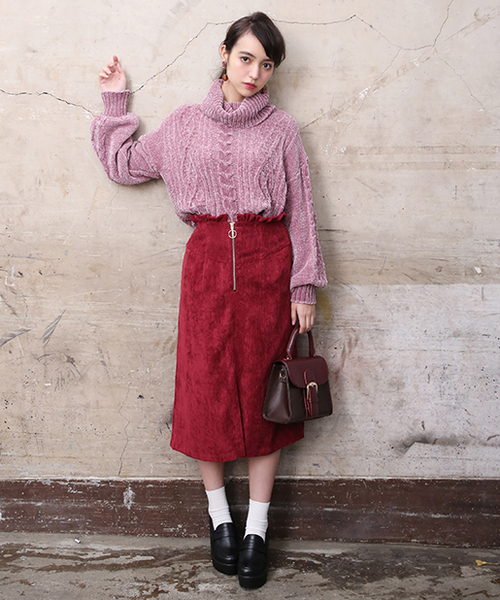 one after another NICE CLAUP（ワンアフターアナザーナイスクラップ）の「スタイルアップスカート（スカート・レディース・ブラック系その他/グレー/ベージュ/レッド/チェック・FREE）」の6枚目の写真