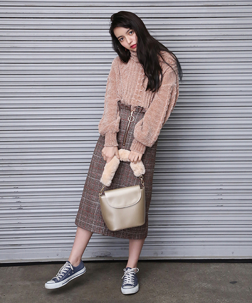 one after another NICE CLAUP（ワンアフターアナザーナイスクラップ）の「スタイルアップスカート（スカート・レディース・ブラック系その他/グレー/ベージュ/レッド/チェック・FREE）」の7枚目の写真