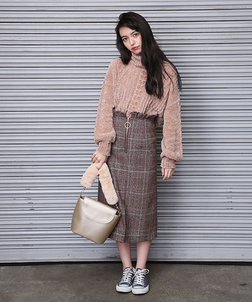 one after another NICE CLAUP（ワンアフターアナザーナイスクラップ）の「スタイルアップスカート（スカート・レディース・ブラック系その他/グレー/ベージュ/レッド/チェック・FREE）」の9枚目の写真