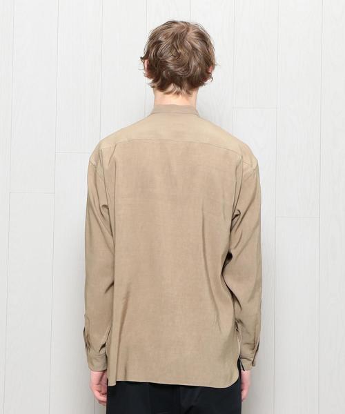 H　BEAUTY&YOUTH UNITED ARROWS（エイチビューティーアンドユースユナイテッドアローズ）の「＜H＞BAND COLLAR VOLUME SHIRT/シャツ（シャツ/ブラウス・メンズ・ホワイト/モカ・LARGE/MEDIUM/SMALL）」の6枚目の写真