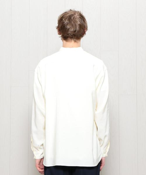 H　BEAUTY&YOUTH UNITED ARROWS（エイチビューティーアンドユースユナイテッドアローズ）の「＜H＞BAND COLLAR VOLUME SHIRT/シャツ（シャツ/ブラウス・メンズ・ホワイト/モカ・LARGE/MEDIUM/SMALL）」の11枚目の写真