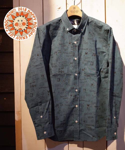 rovtski（ロフトスキー）の「rovtski ブルネコ旅シロクマ総柄シャツ（シャツ/ブラウス・メンズ・キナリ/ブラック系その他/ホワイト系その他/ホワイト系その他2/ピンク/ブルー/イエロー/ミント/ピンク系その他/ブラック・MEDIUM/LARGE）」の8枚目の写真