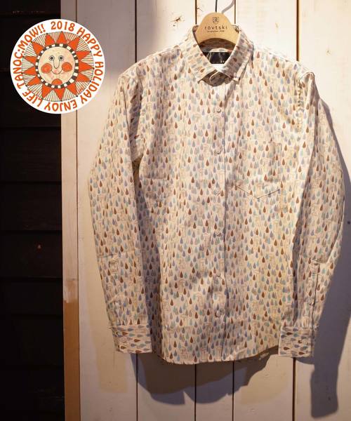 rovtski（ロフトスキー）の「rovtski ブルネコ旅シロクマ総柄シャツ（シャツ/ブラウス・メンズ・キナリ/ブラック系その他/ホワイト系その他/ホワイト系その他2/ピンク/ブルー/イエロー/ミント/ピンク系その他/ブラック・MEDIUM/LARGE）」の4枚目の写真