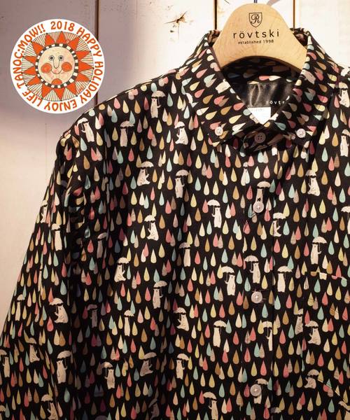 rovtski（ロフトスキー）の「rovtski ブルネコ旅シロクマ総柄シャツ（シャツ/ブラウス・メンズ・キナリ/ブラック系その他/ホワイト系その他/ホワイト系その他2/ピンク/ブルー/イエロー/ミント/ピンク系その他/ブラック・MEDIUM/LARGE）」の22枚目の写真