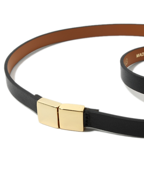 MAISON BOINET（メゾンボワネ）の「MAISON BOINET ダブルバックルレザーナローベルト（ベルト・レディース・ブラック/ライトブラウン・75）」の3枚目の写真