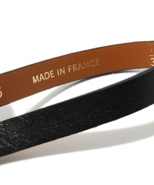 MAISON BOINET（メゾンボワネ）の「MAISON BOINET ダブルバックルレザーナローベルト（ベルト・レディース・ブラック/ライトブラウン・75）」の4枚目の写真
