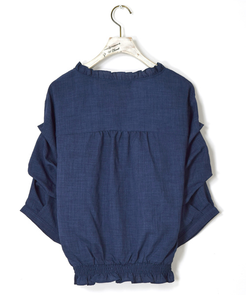 w closet(ダブルクローゼット)の「Vネック袖タックブラウス(シャツ/ブラウス・レディース・ベージュ/ネイビー/ピンク・FREE)」の18枚目の写真