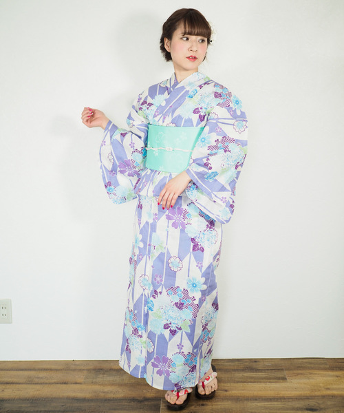 shopnikoniko（ショップニコニコ）の「雑誌掲載　セブンティーン掲載　一人でも着れる浴衣3点セット浴衣作り帯下駄（浴衣・レディース・その他/その他1/その他2/その他3/その他4/その他5/その他6/G/H/E/C/D/A/B/F・フリー）」の4枚目の写真