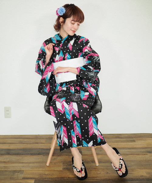 shopnikoniko（ショップニコニコ）の「雑誌掲載　セブンティーン掲載　一人でも着れる浴衣3点セット浴衣作り帯下駄（浴衣・レディース・その他/その他1/その他2/その他3/その他4/その他5/その他6/G/H/E/C/D/A/B/F・フリー）」の5枚目の写真