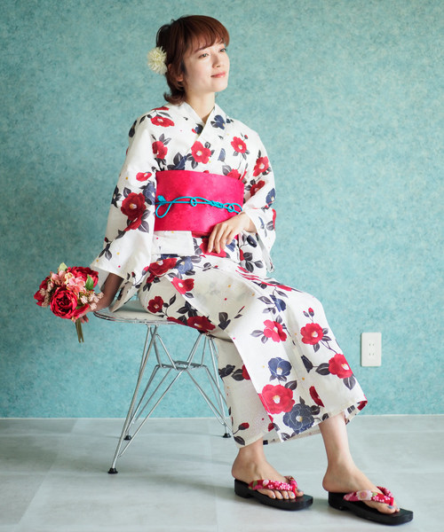 shopnikoniko（ショップニコニコ）の「雑誌掲載　セブンティーン掲載　一人でも着れる浴衣3点セット浴衣作り帯下駄（浴衣・レディース・その他/その他1/その他2/その他3/その他4/その他5/その他6/G/H/E/C/D/A/B/F・フリー）」の7枚目の写真