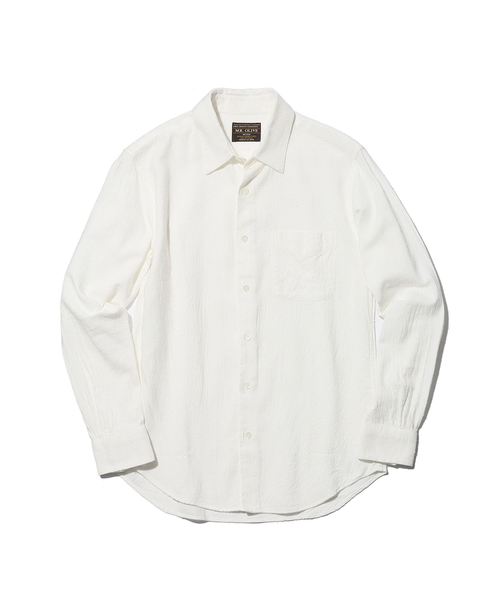 MR.OLIVE(ミスターオリーブ)の「SILK NEP CHAMBRAY / NO CREST LEGULAR COLLAR SHIRT(シャツ/ブラウス・メンズ・ベージュ/ネイビー/オフホワイト・SMALL/MEDIUM/LARGE)」の4枚目の写真