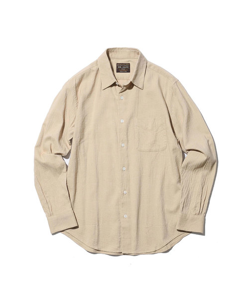 MR.OLIVE(ミスターオリーブ)の「SILK NEP CHAMBRAY / NO CREST LEGULAR COLLAR SHIRT(シャツ/ブラウス・メンズ・ベージュ/ネイビー/オフホワイト・SMALL/MEDIUM/LARGE)」の5枚目の写真