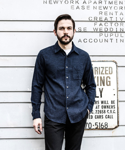 MR.OLIVE(ミスターオリーブ)の「SILK NEP CHAMBRAY / NO CREST LEGULAR COLLAR SHIRT(シャツ/ブラウス・メンズ・ベージュ/ネイビー/オフホワイト・SMALL/MEDIUM/LARGE)」の14枚目の写真