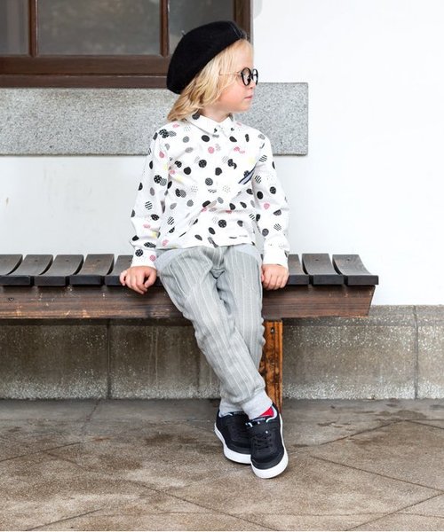 BREEZE（ブリーズ）の「ネット限定 3色3柄長袖シャツ（シャツ/ブラウス・キッズ・チェック/ドット/オフホワイト・80/90/95/100/110/120/130/140）」の4枚目の写真