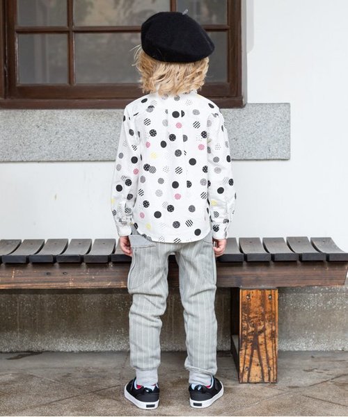 BREEZE（ブリーズ）の「ネット限定 3色3柄長袖シャツ（シャツ/ブラウス・キッズ・チェック/ドット/オフホワイト・80/90/95/100/110/120/130/140）」の5枚目の写真