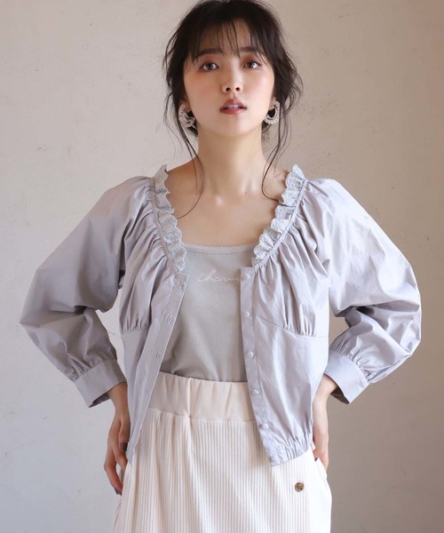 one after another NICE CLAUP(ワンアフターアナザーナイスクラップ)の「ヴィンテージコットンブラウス(シャツ/ブラウス・レディース・オフホワイト/グレー/モカ・FREE)」の10枚目の写真