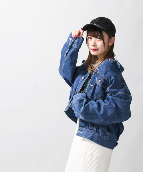 WEGO（ウィゴー）の「WEGO/デイリーボリュームタックGジャン（デニムジャケット・レディース・インディゴブルー・FREE）」の7枚目の写真