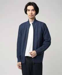 【Recency of Mine】ヘリンボンジップアップニットカーディガン