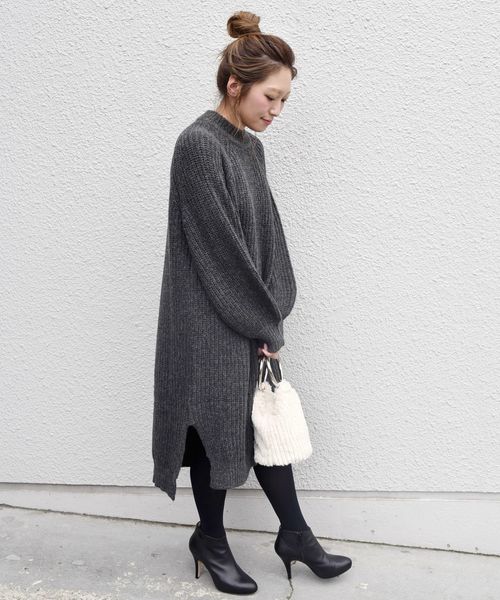 Khaju（カージュ）の「Khaju:アゼニットワンピース◇◇（ワンピース・レディース・チャコールグレー/オレンジ/ナチュラル・ONE SIZE）」の14枚目の写真