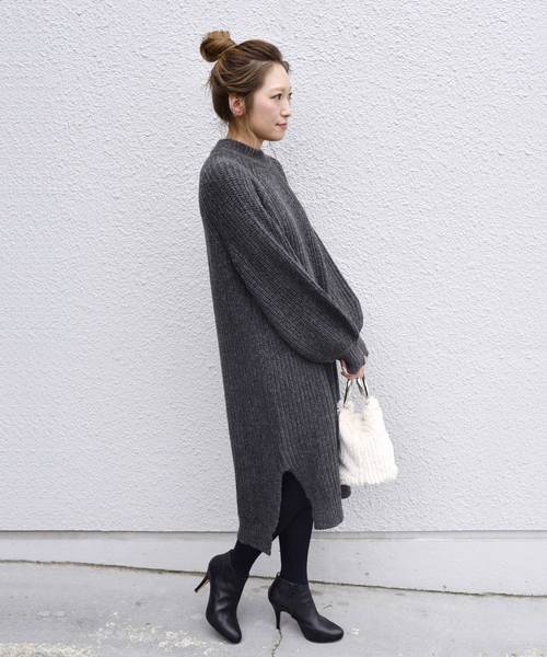 Khaju（カージュ）の「Khaju:アゼニットワンピース◇◇（ワンピース・レディース・チャコールグレー/オレンジ/ナチュラル・ONE SIZE）」の18枚目の写真