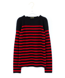 Drawer（ドゥロワー）の「Drawer AU カシミヤ9G ボーダーパフスリーブ