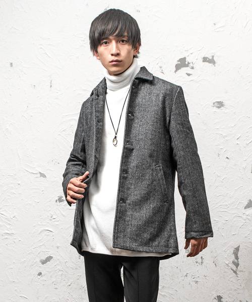 MinoriTY（マイノリティ）の「メルトンステンカラーコート（ステンカラーコート・メンズ・ブラック/グレー/ブラウン/ネイビー/キャメル/その他/その他1/ワイン/チャコール・S/M/L/LL）」の9枚目の写真