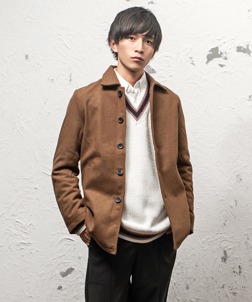 MinoriTY（マイノリティ）の「メルトンステンカラーコート（ステンカラーコート・メンズ・ブラック/グレー/ブラウン/ネイビー/キャメル/その他/その他1/ワイン/チャコール・S/M/L/LL）」の5枚目の写真