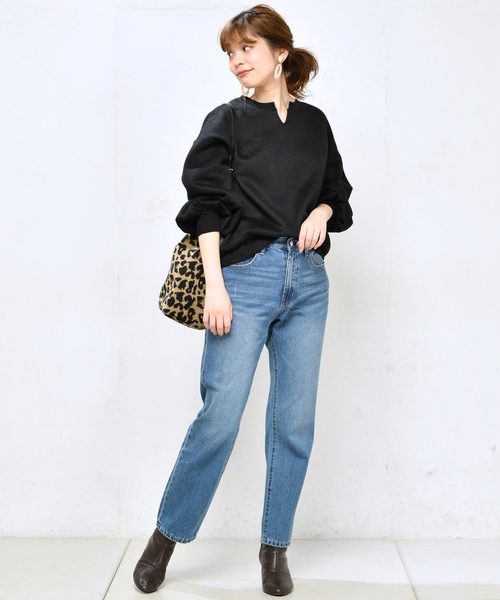 natural couture(ナチュラルクチュール)の「裏起毛キーネックプルオーバー(スウェット・レディース・アイボリー/ブラック/パープル/ピンクベージュ/ボルドー・FREE)」の21枚目の写真