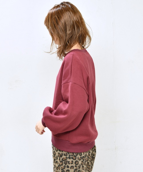 natural couture(ナチュラルクチュール)の「裏起毛キーネックプルオーバー(スウェット・レディース・アイボリー/ブラック/パープル/ピンクベージュ/ボルドー・FREE)」の13枚目の写真
